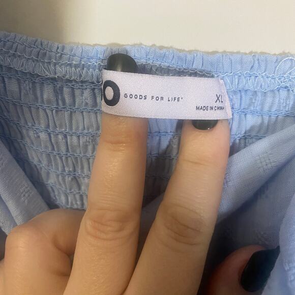 SO NWT Light Blue Ruffle Tiered Eyelet Blouse Milkmaid Flutter Top Sz KL Juniors - Picture 5 of 12